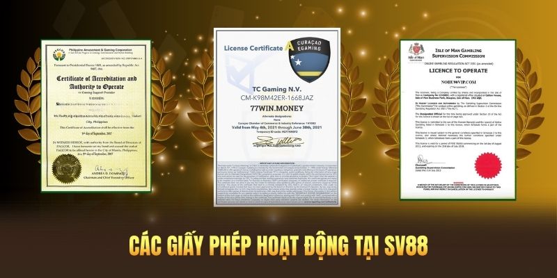 Tổng quan các giấy phép hoạt động của nhà cái SV88